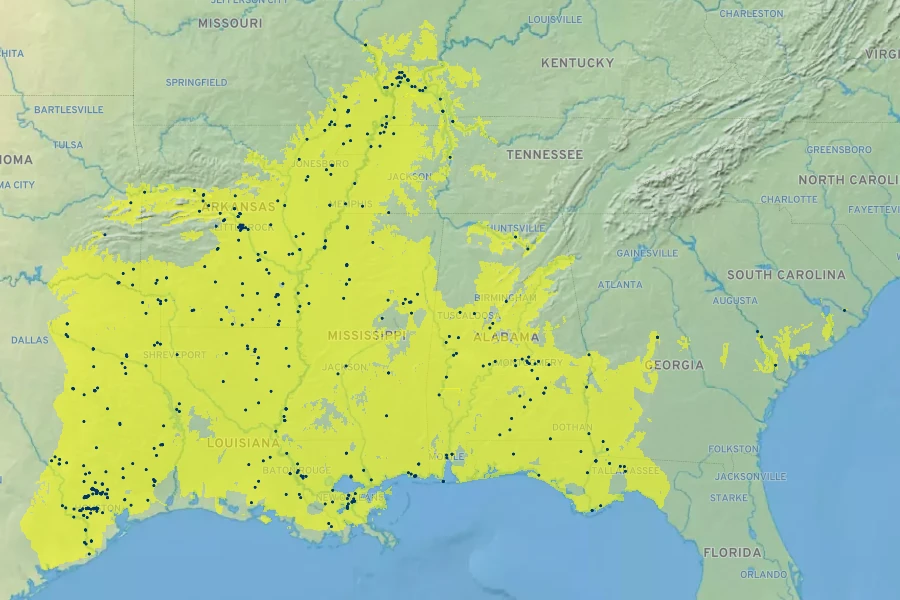 Brunnichia ovata Native Range