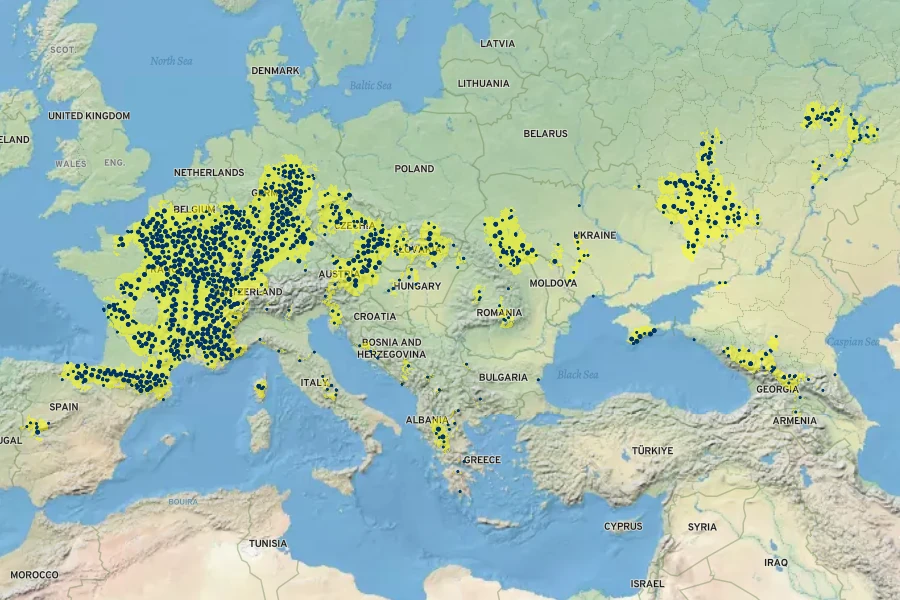 Bupleurum falcatum Native Range