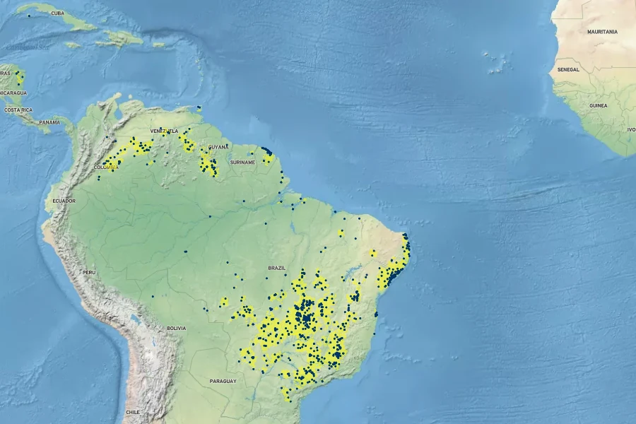 Byrsonima verbascifolia Native Range