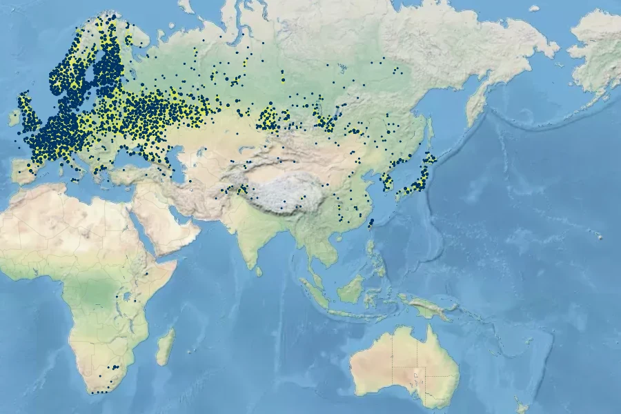 Calamagrostis epigejos Native Range