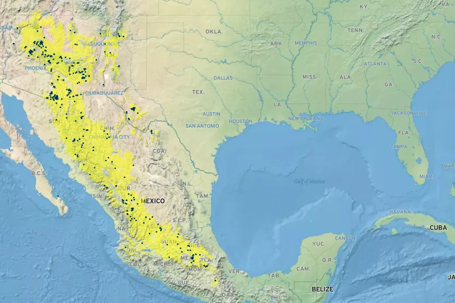 Calliandra humilis Native Range