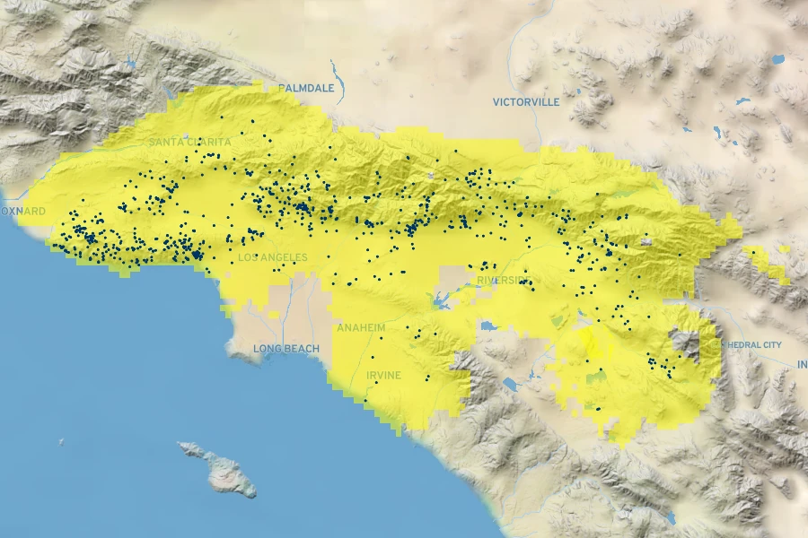 Calochortus plummerae Native Range