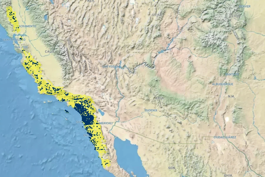 Calochortus splendens Native Range