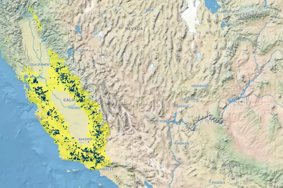 Calochortus venustus Native Range