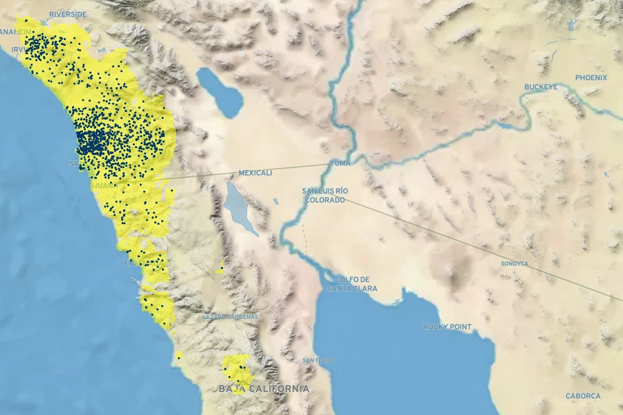Calochortus weedii Native Range