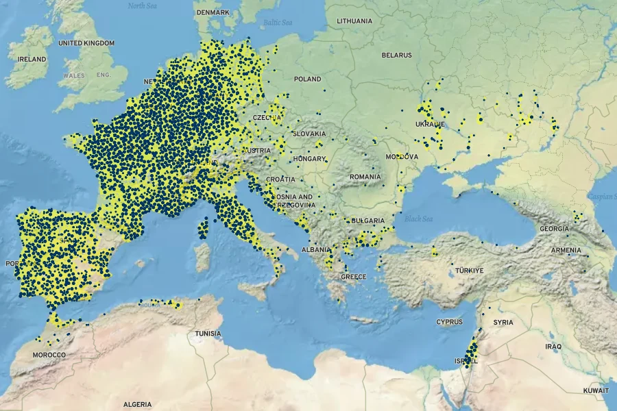 Campanula rapunculus Native Range