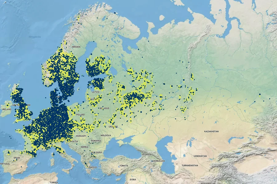 Cardamine amara Native Range