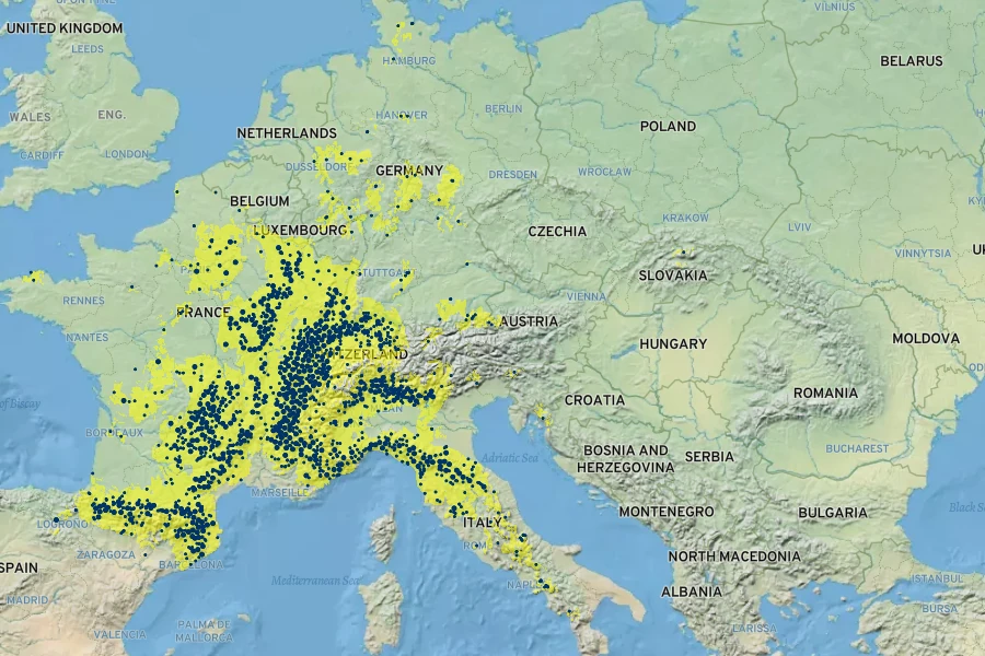Cardamine heptaphylla Native Range