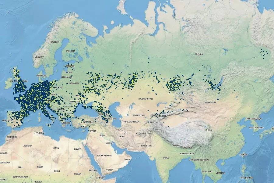 Carduus nutans Native Range
