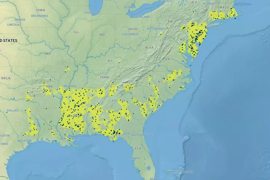 Carex abscondita Native Range
