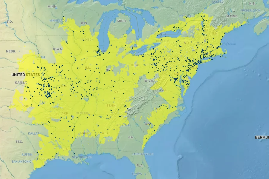 Carex annectens Native Range