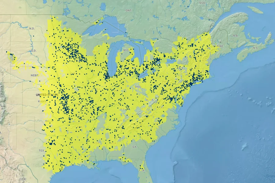 Carex blanda Native Range