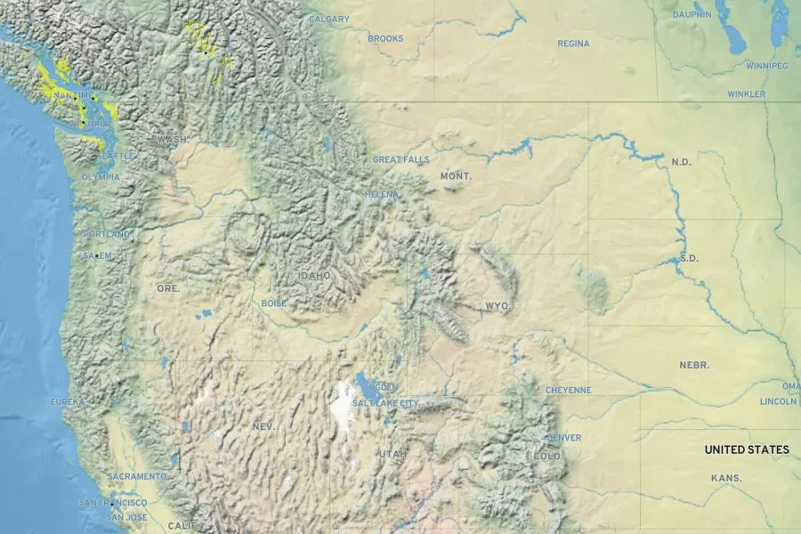 Carex brevicaulis Native Range