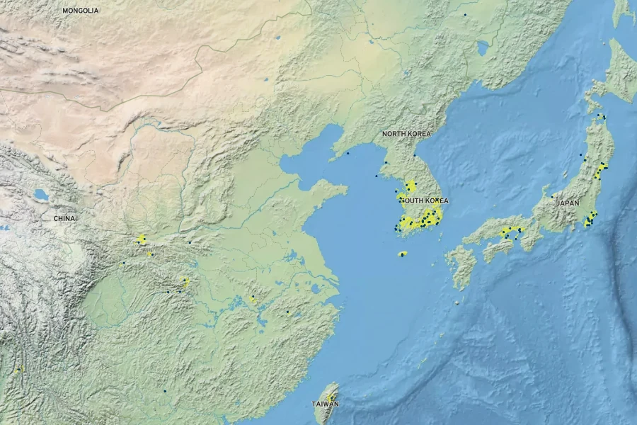 Carex brownii Native Range