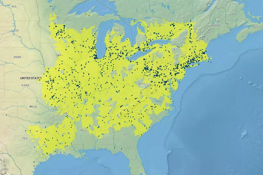 Carex cephalophora Native Range