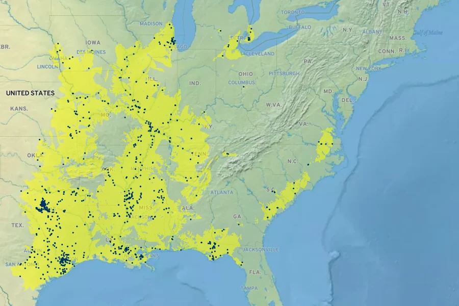 Carex crus-corvi Native Range