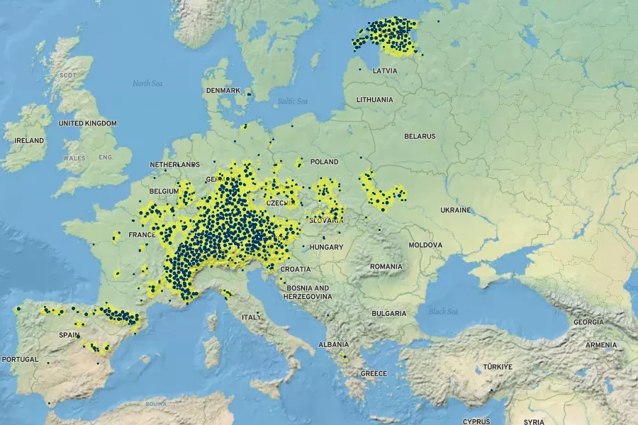 Carex davalliana Native Range