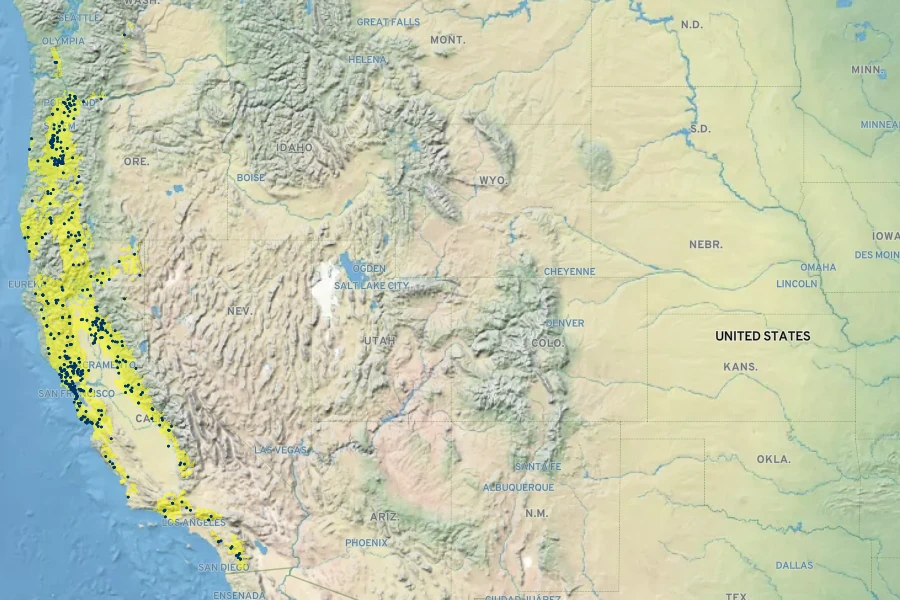 Carex densa Native Range