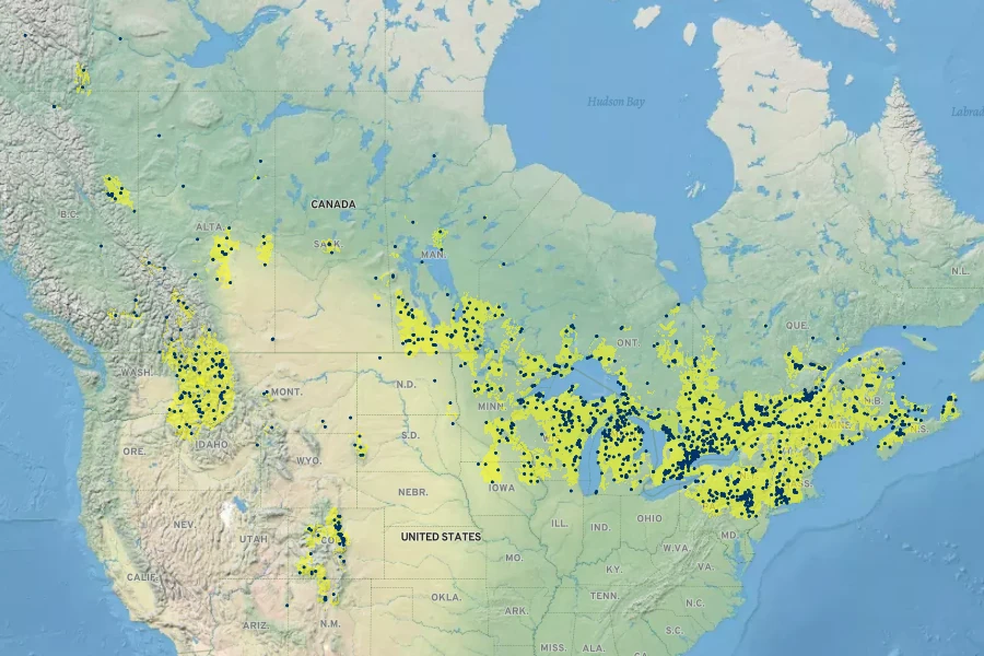 Carex deweyana Native Range