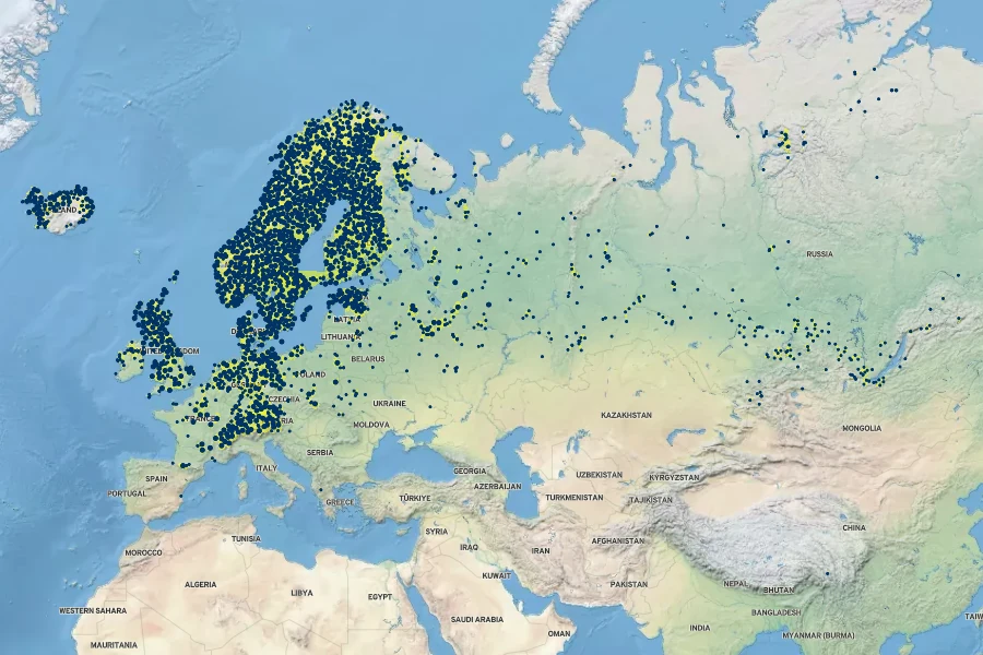 Carex dioica Native Range