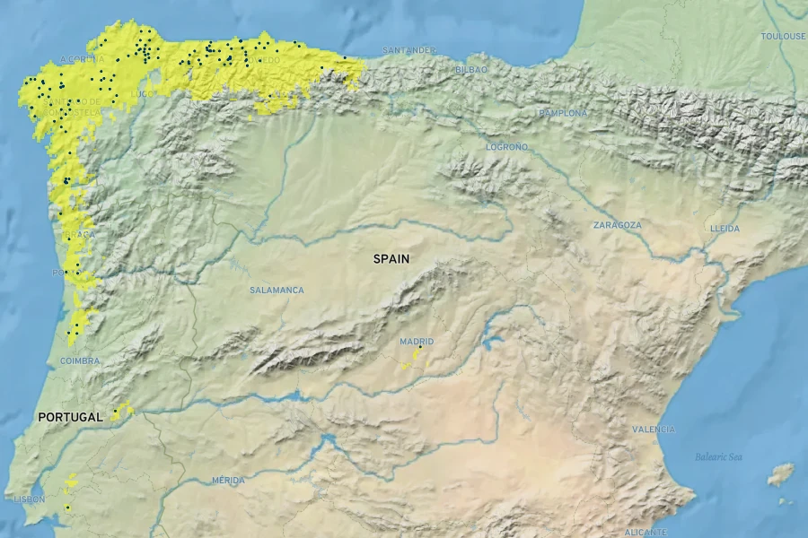 Carex durieui Native Range