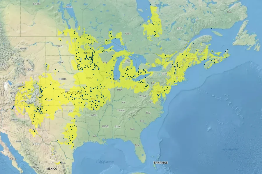 Carex emoryi Native Range