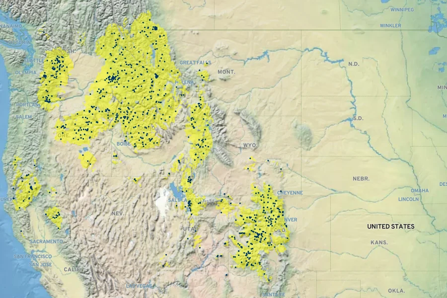 Carex geyeri Native Range
