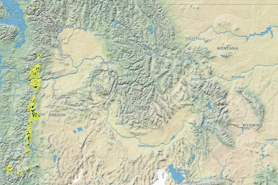 Carex halliana Native Range