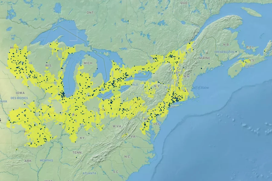Carex hirtifolia Native Range