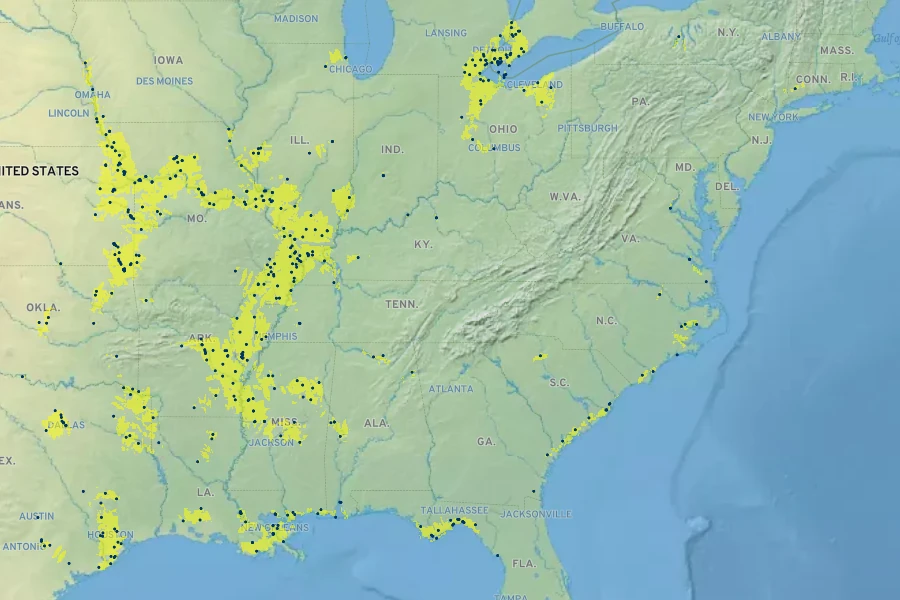 Carex hyalinolepis Native Range