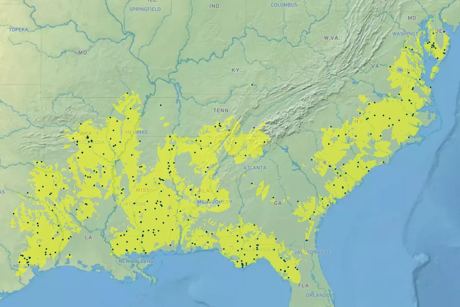 Carex joorii Native Range