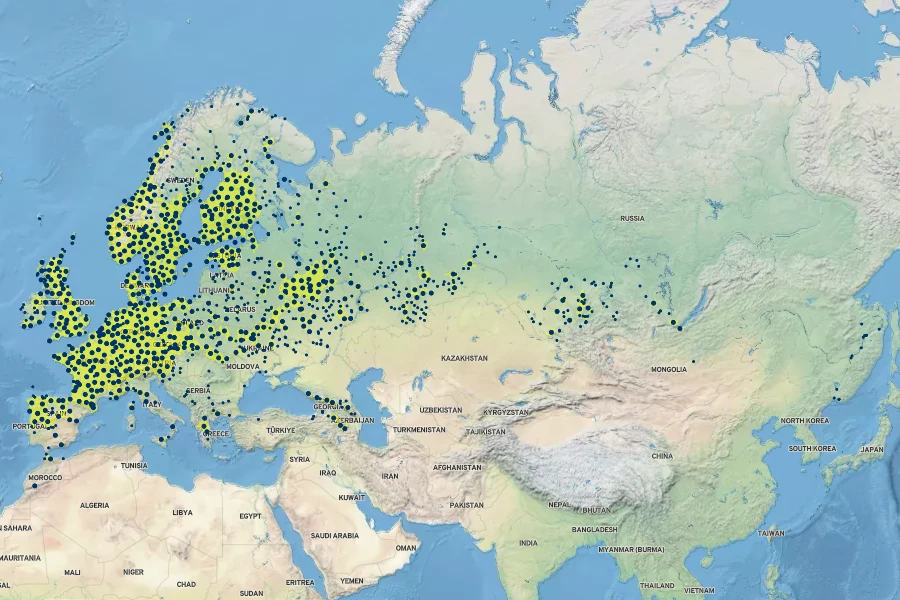 Carex leporina Native Range