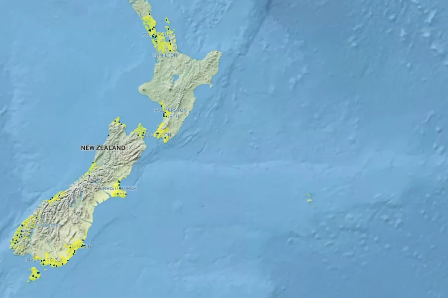 Carex litorosa Native Range
