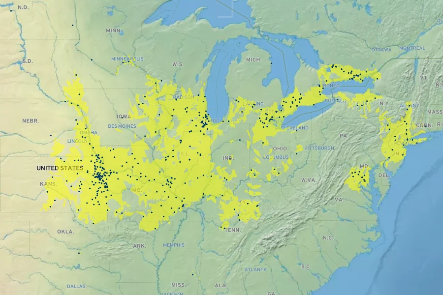 Carex molesta Native Range