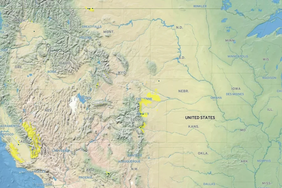 Carex nebraskensis Native Range
