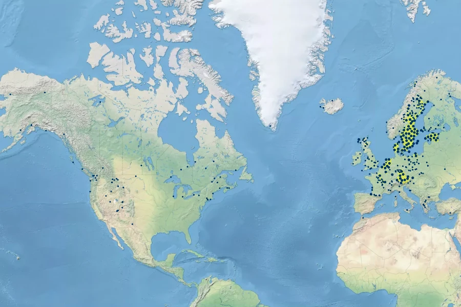 Carex oederi Native Range