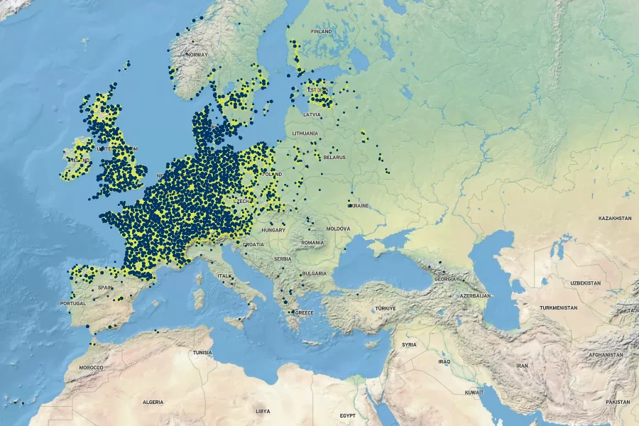 Carex paniculata Native Range