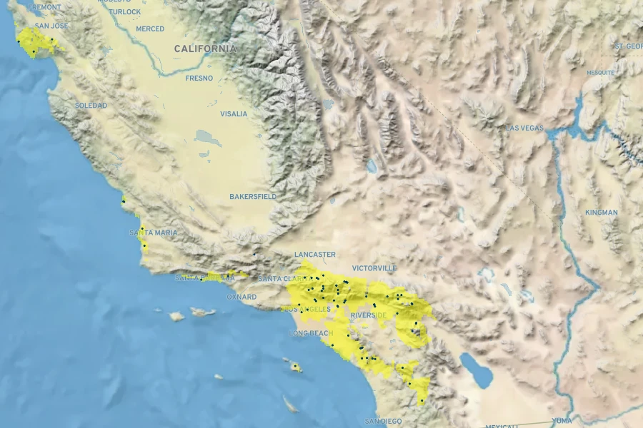 Carex schottii Native Range