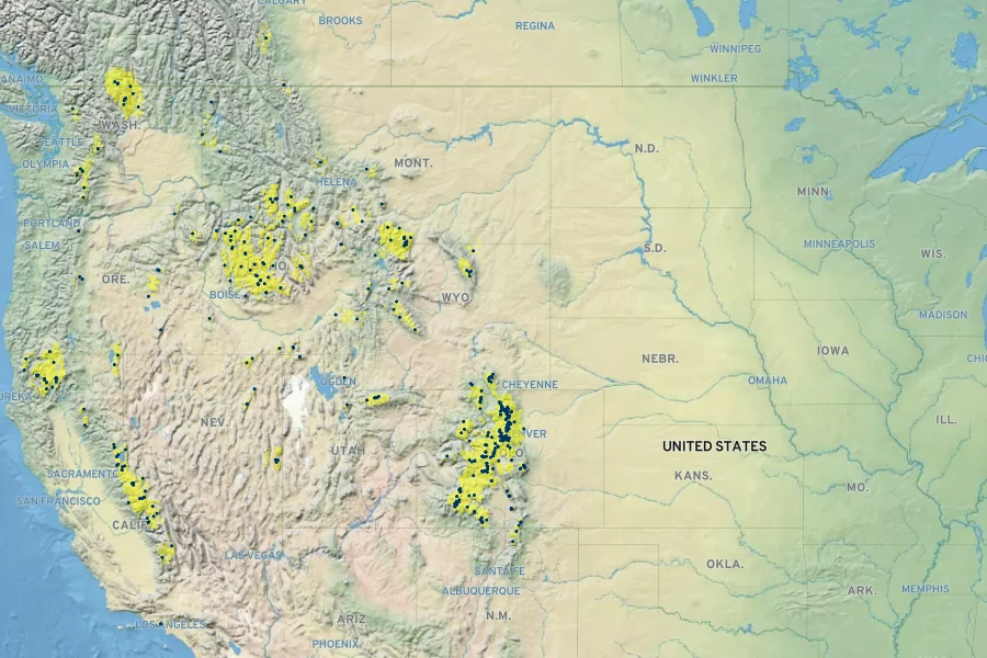 Carex scopulorum Native Range