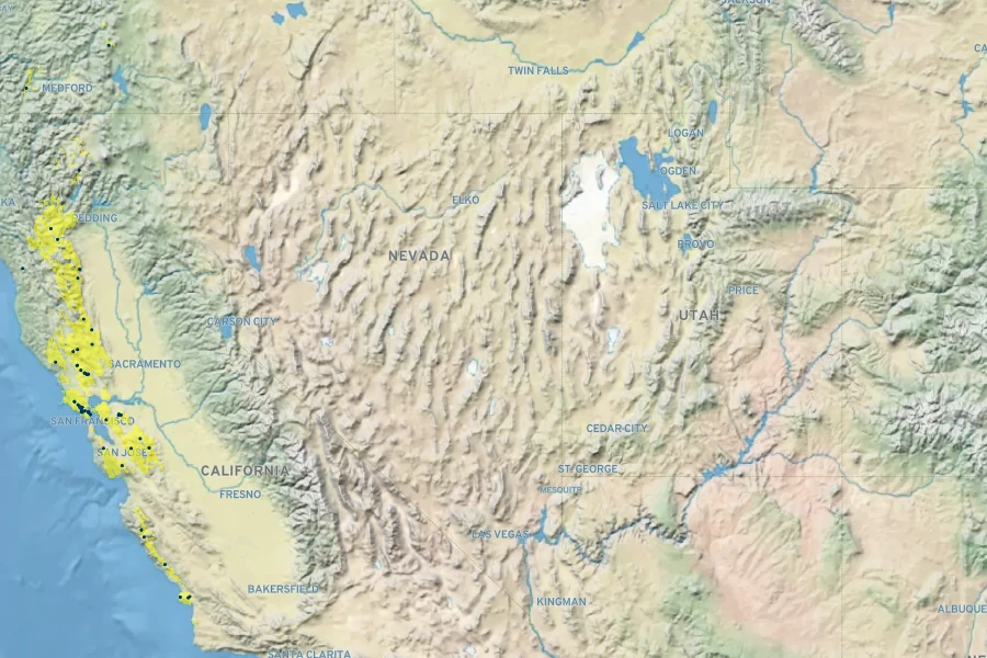 Carex serratodens Native Range