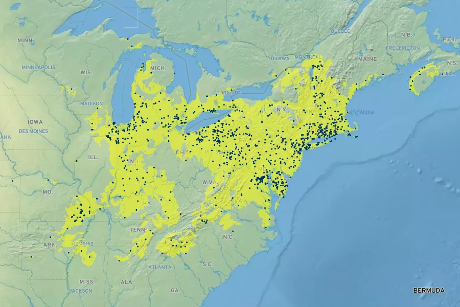 Carex swanii Native Range