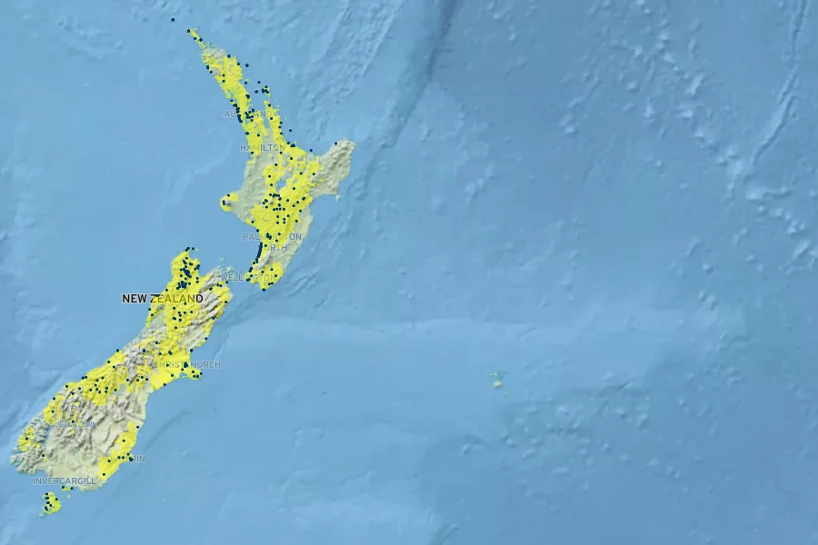 Carex testacea Native Range