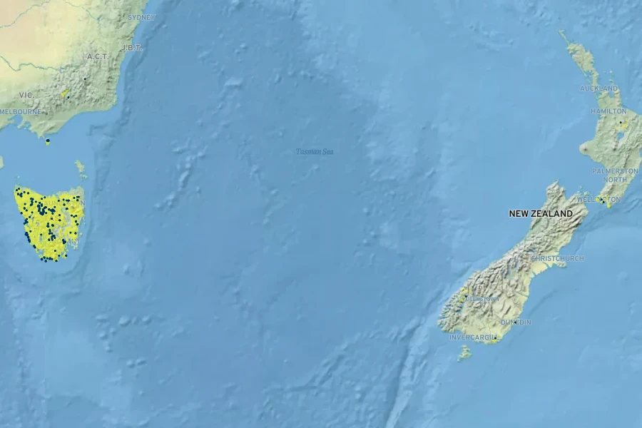 Carex umbricola Native Range