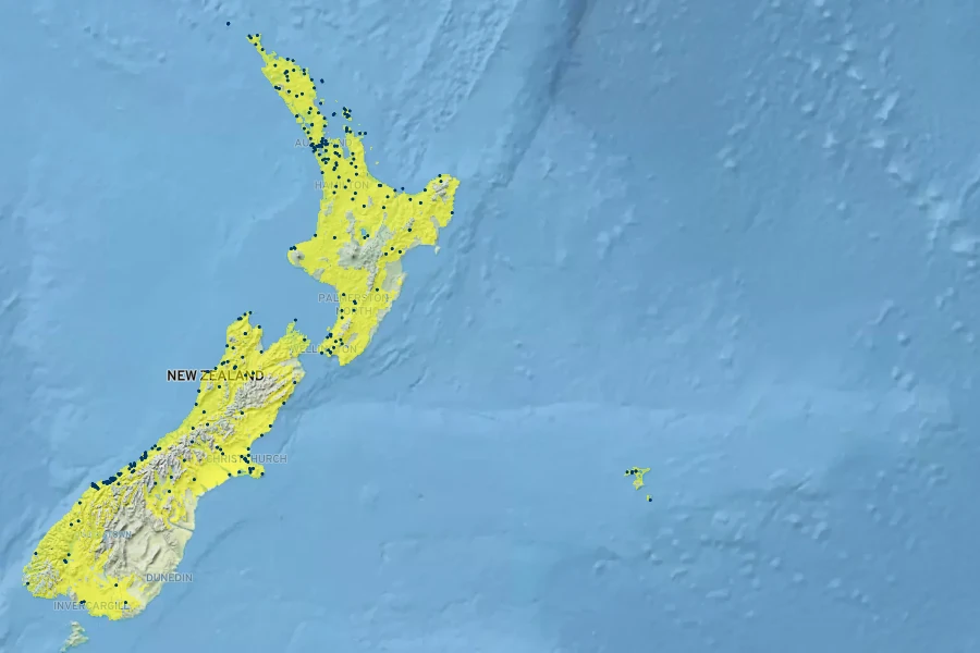 Carex virgata Native Range