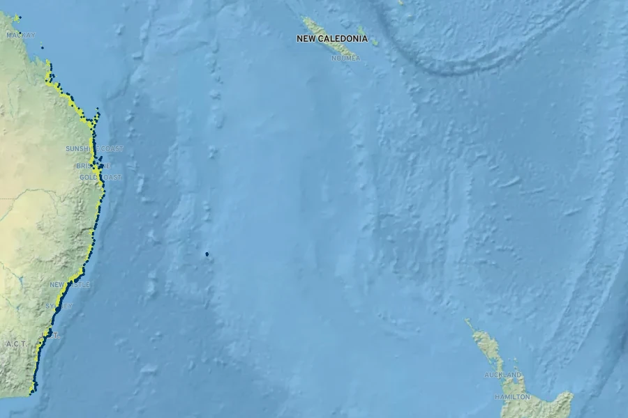 Carpobrotus glaucescens Native Range