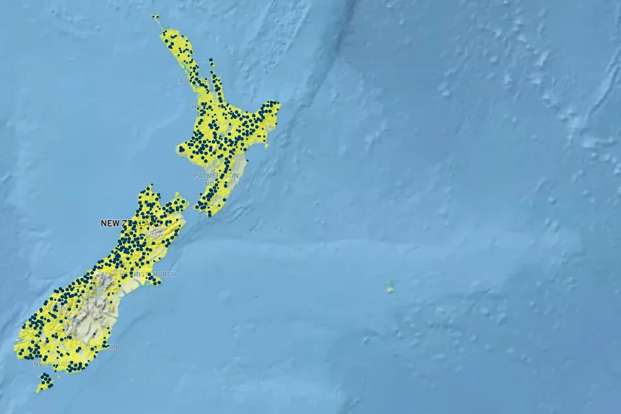 Carpodetus serratus Native Range