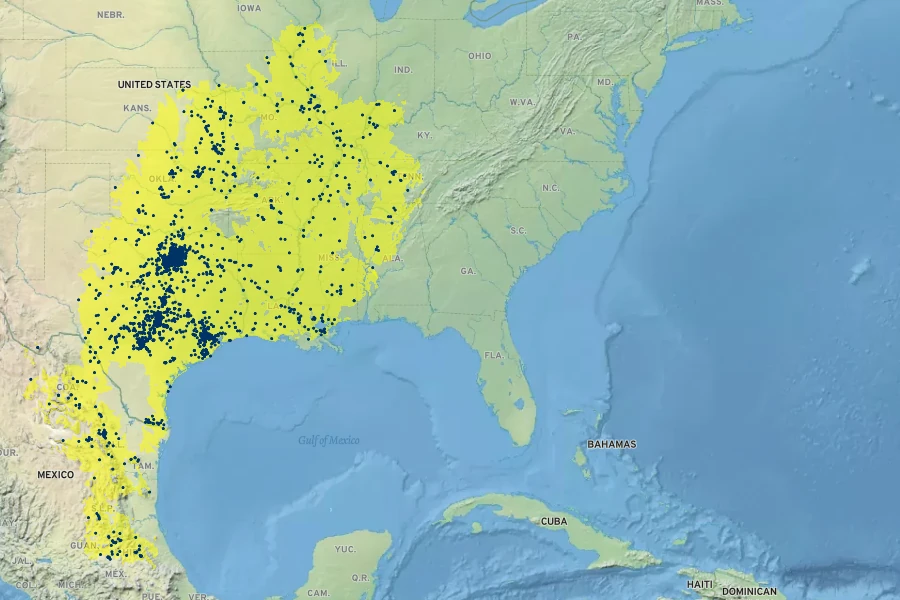 Carya illinoinensis Native Range