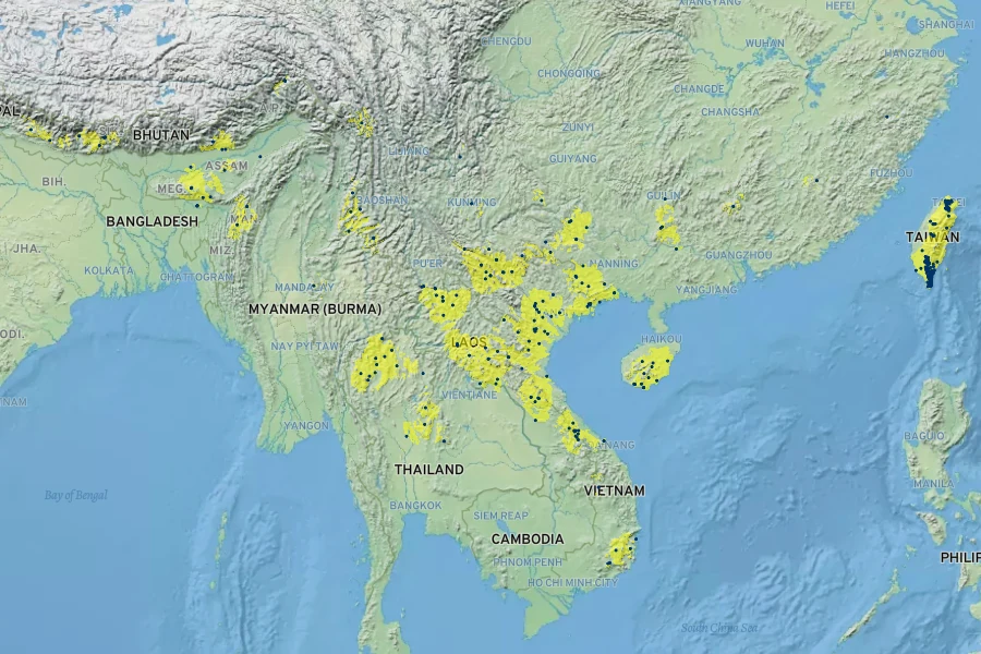 Castanopsis indica Native Range