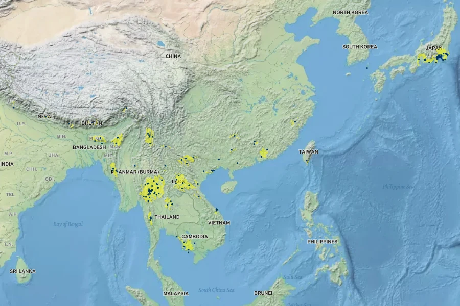 Castanopsis tribuloides Native Range