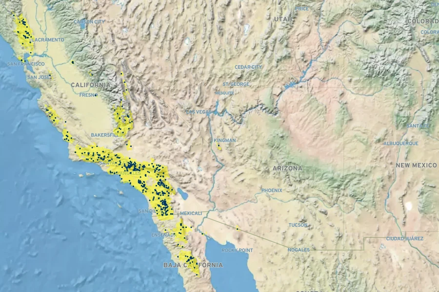 Castilleja minor var. spiralis Native Range